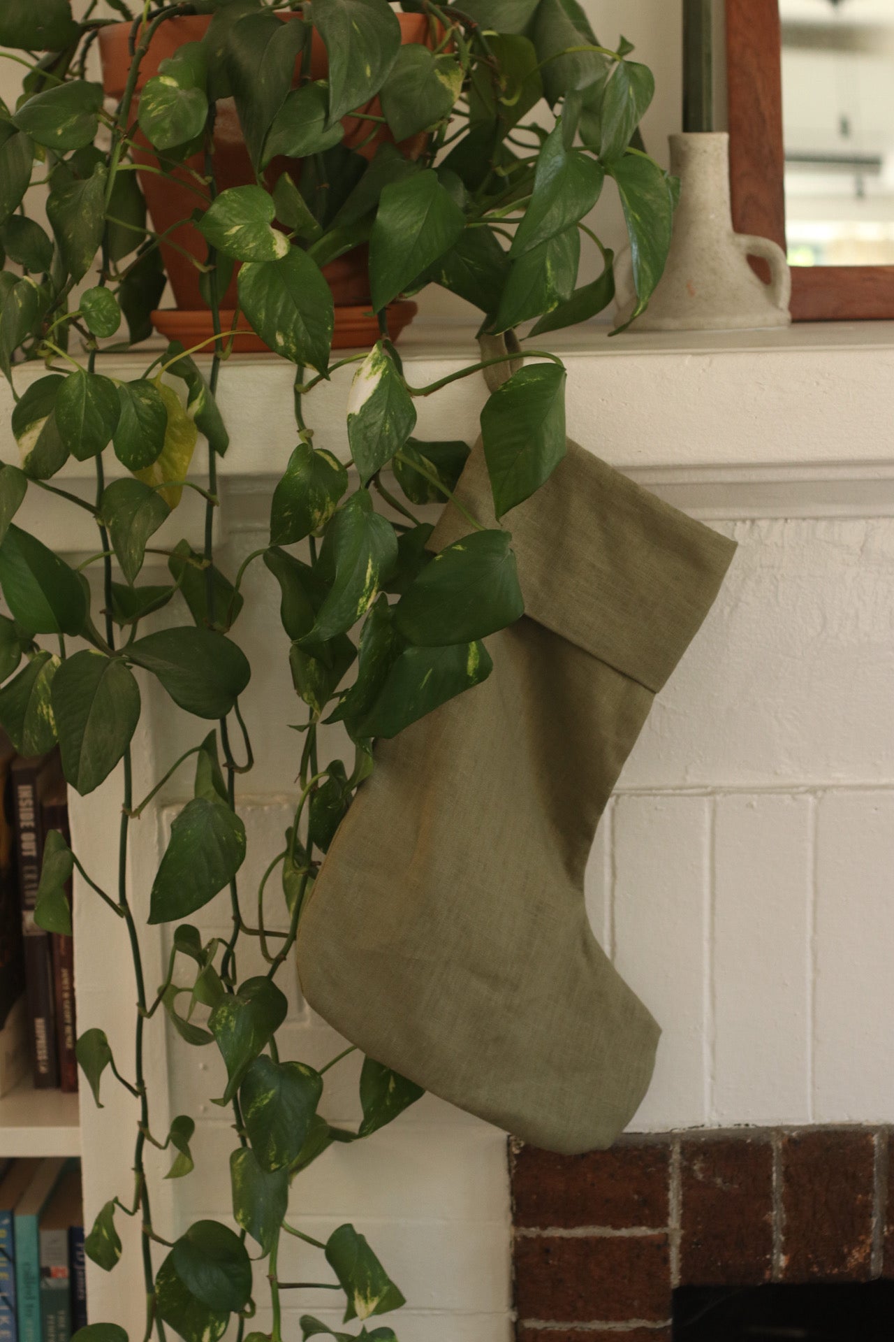 Linen Christmas Stocking