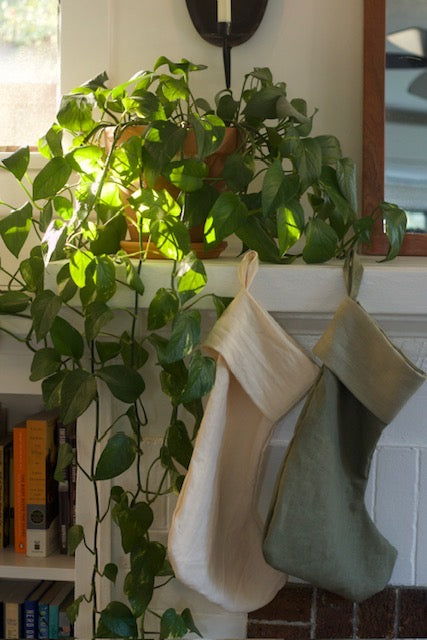 Linen Christmas Stocking